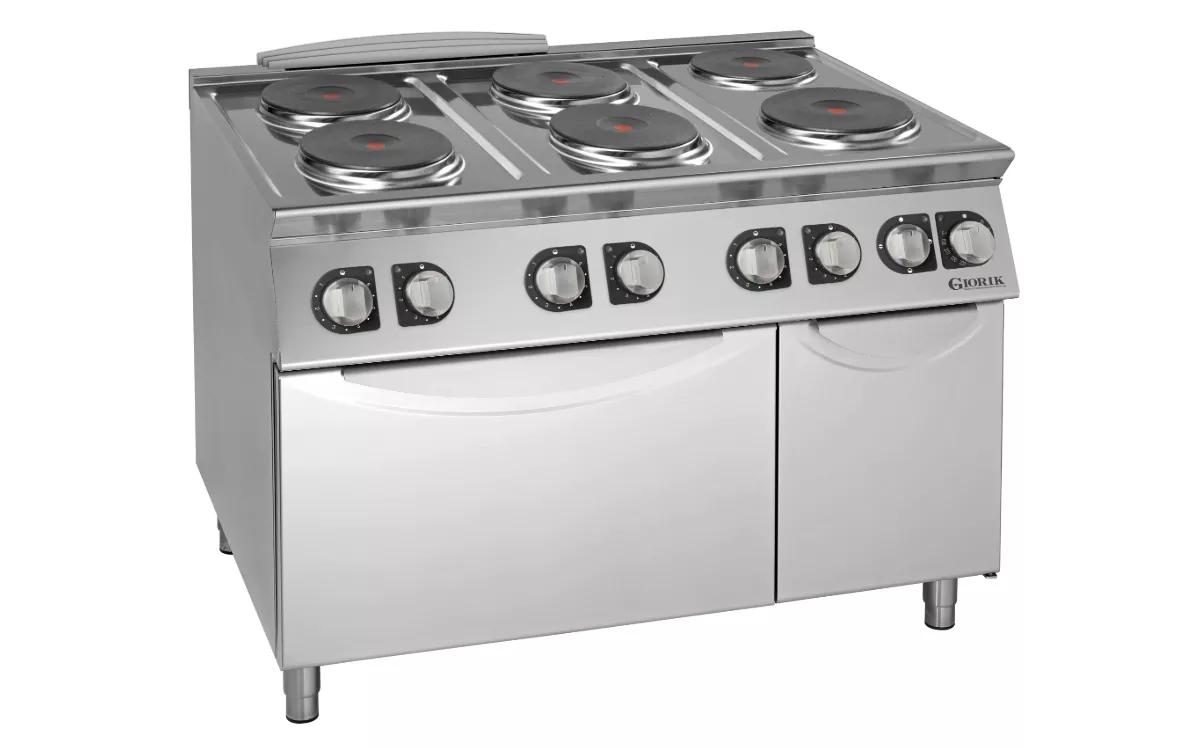 6 Round Plate Electric Hob on Electric Oven and Cabinet 6 Round Plate Electric Hob on Electric Oven and Cabinet