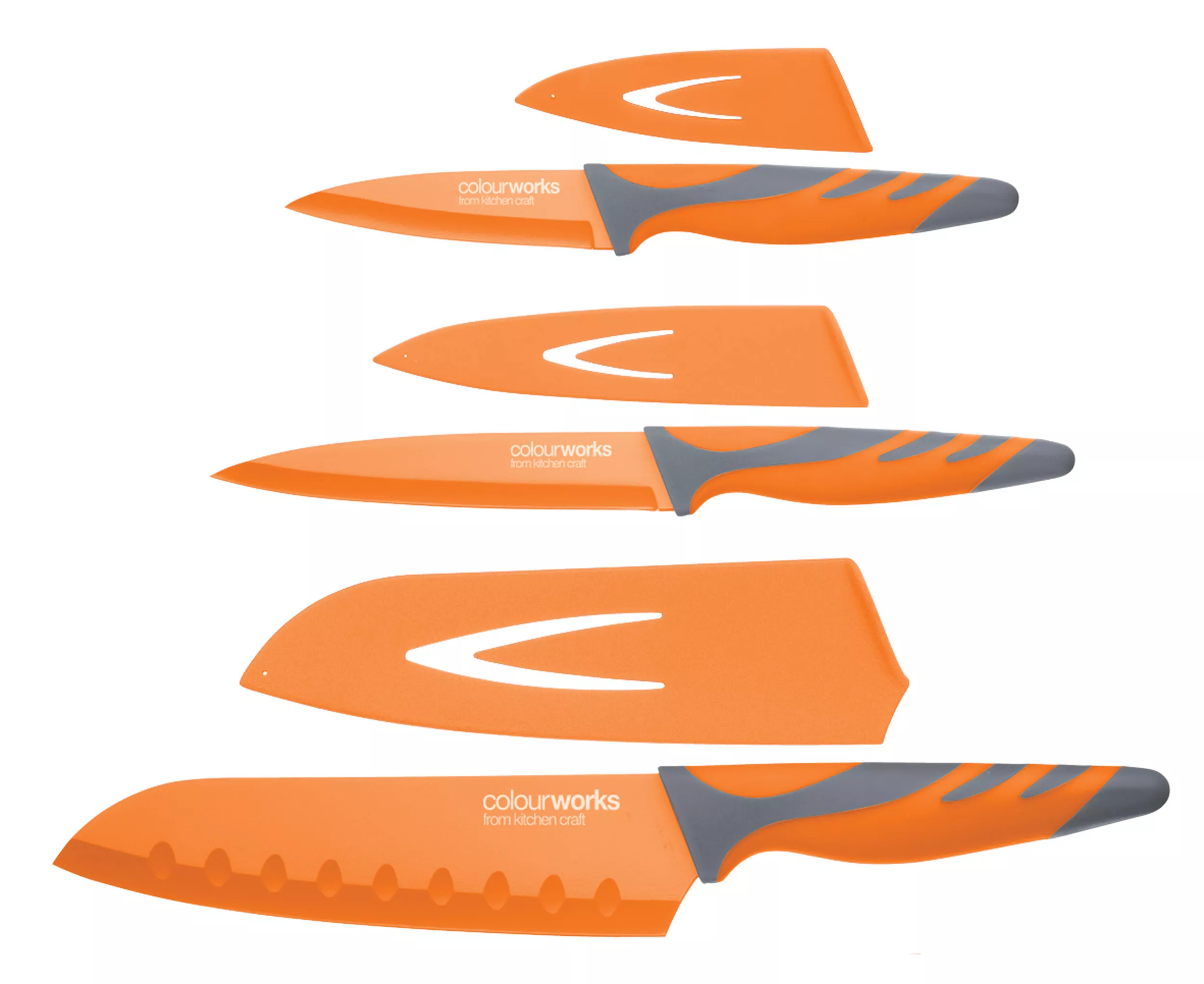Set 3pc. kitchen knives - orange