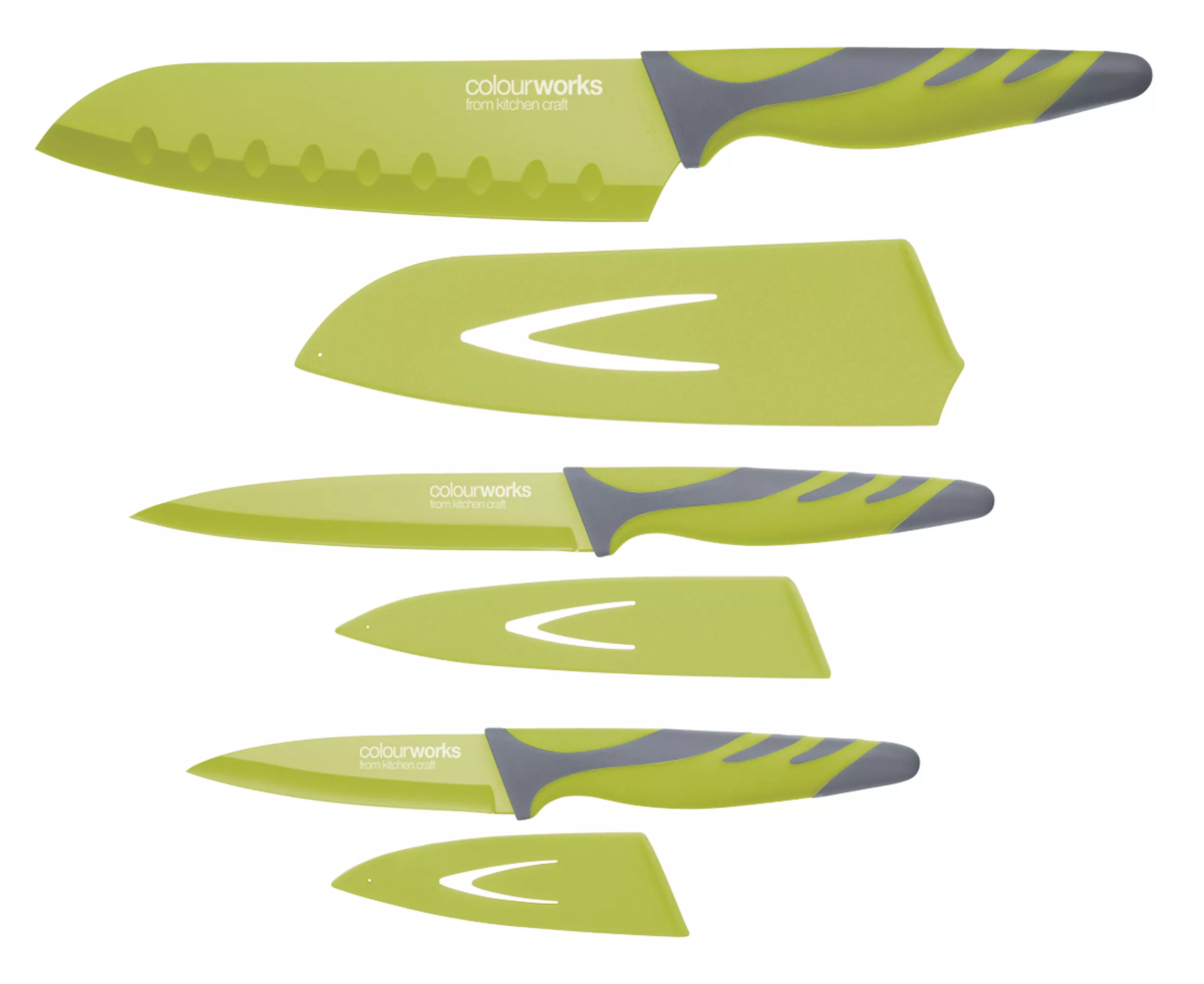 Set 3pc. kitchen knives - green
