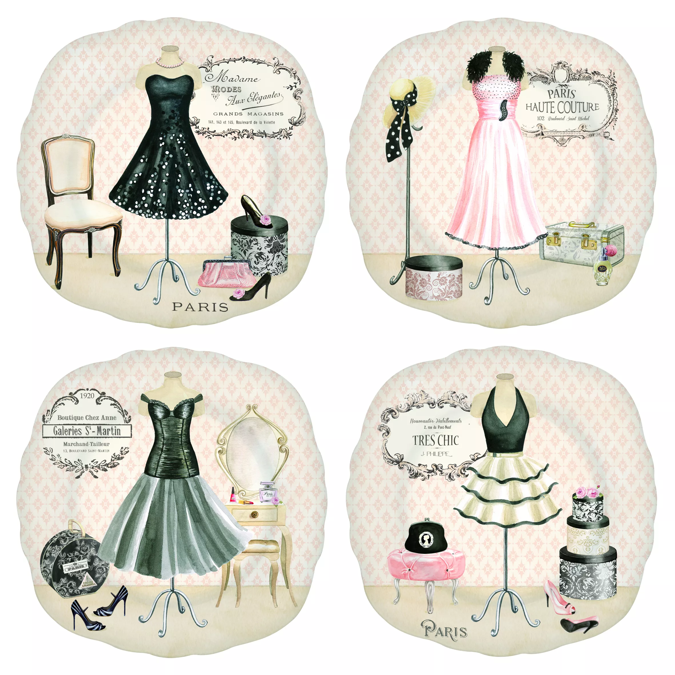 Комплект 4бр. чинии за сервиране