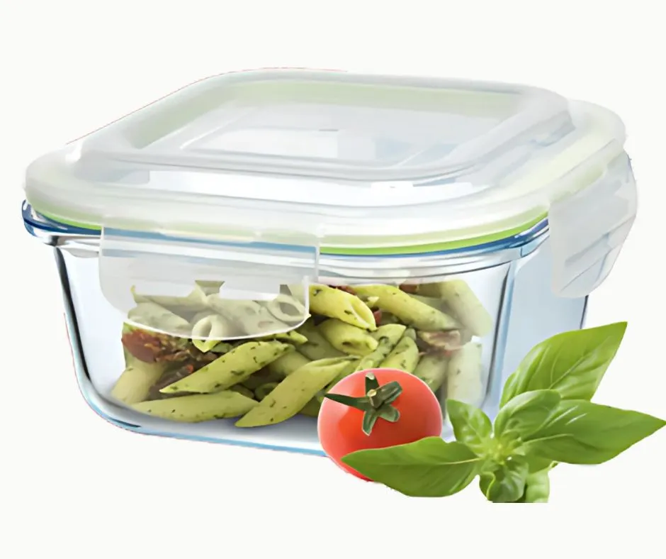 Кутия за съхранение на храни - стъклена, квадратна