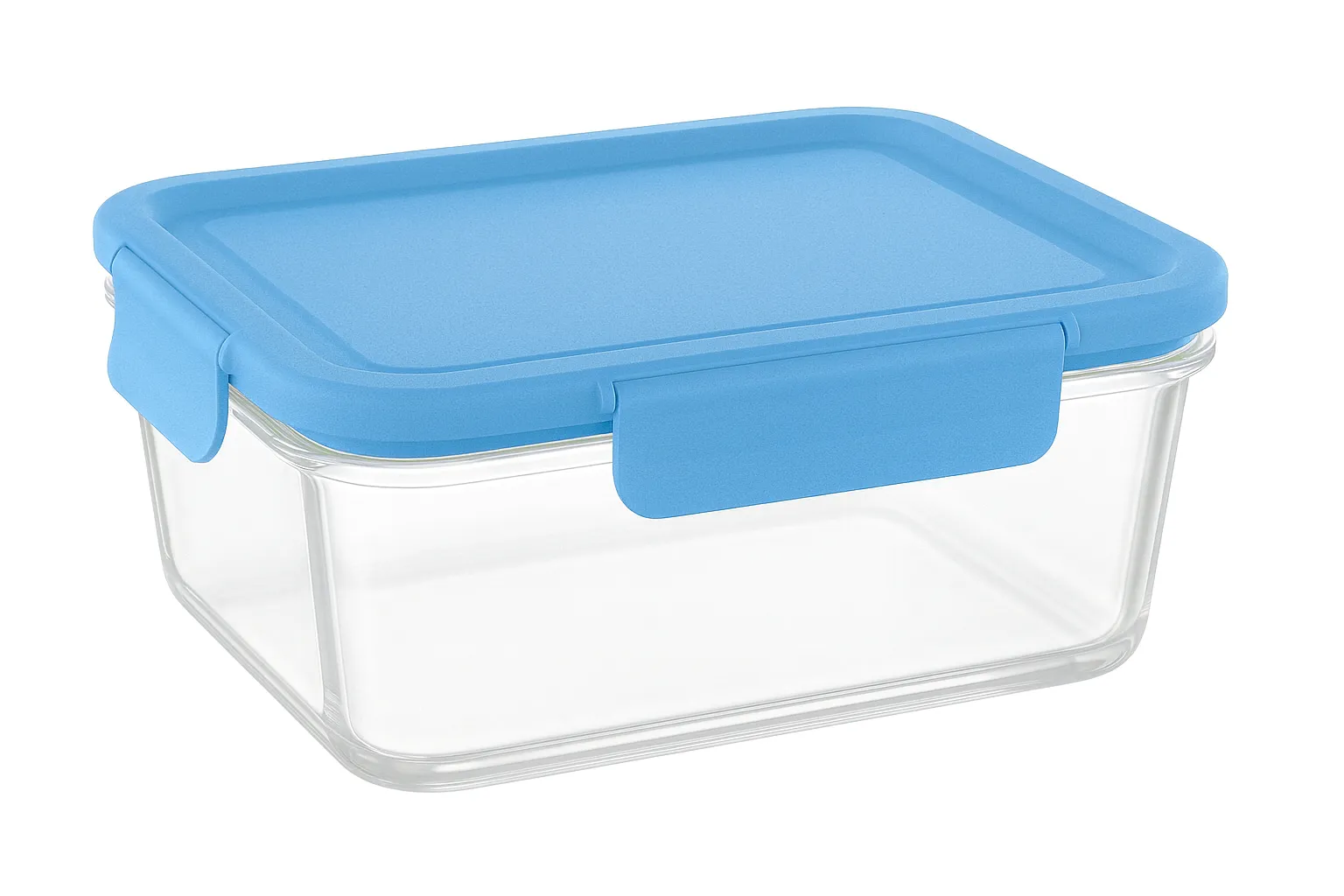 Кутия за съхранение на храни - стъклена, правоъгълна. Капацитет  370мл. Цвят  син