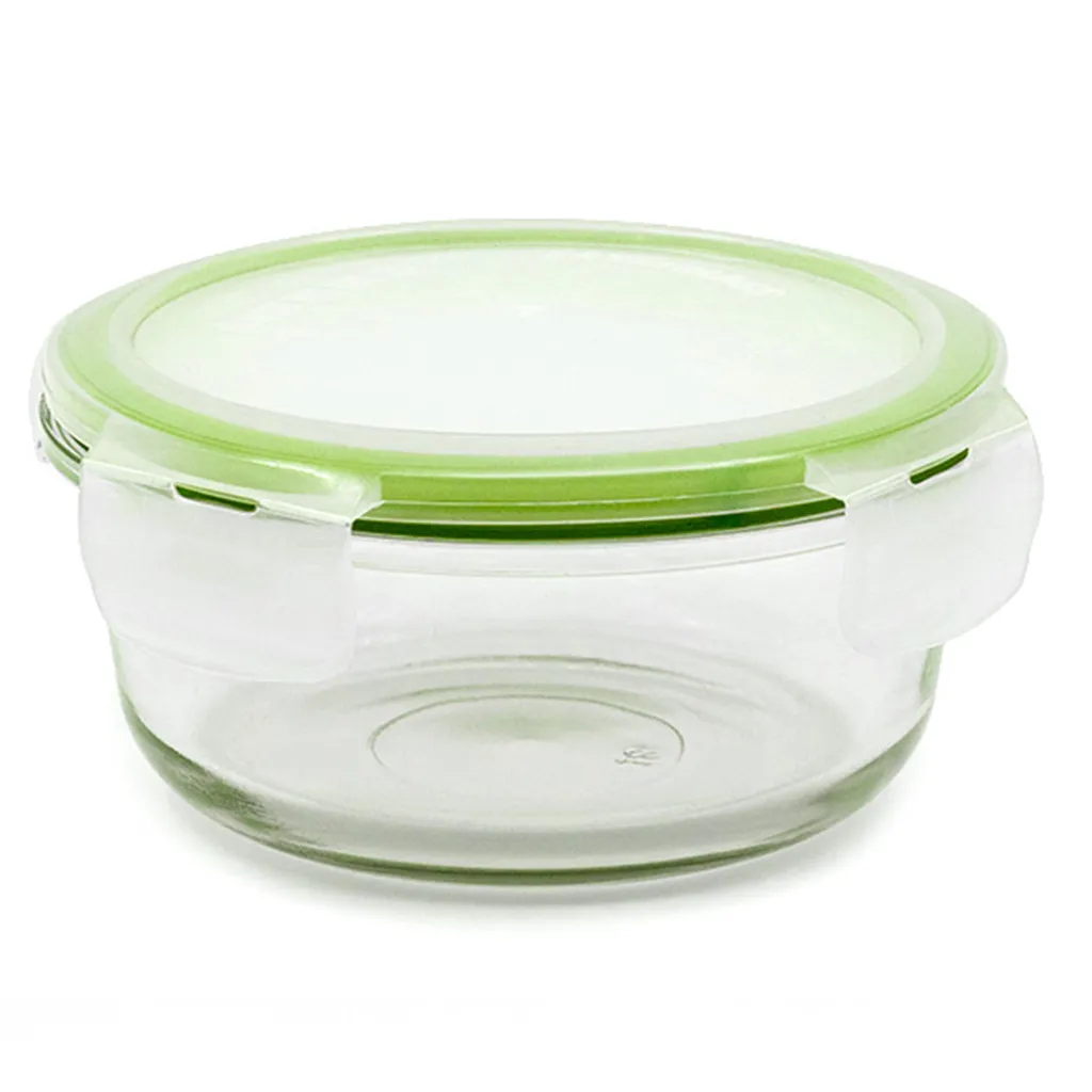 Кутия за съхранение на храни XXL - стъклена, квадратна. Капацитет: 2200мл. Цвят: лайм