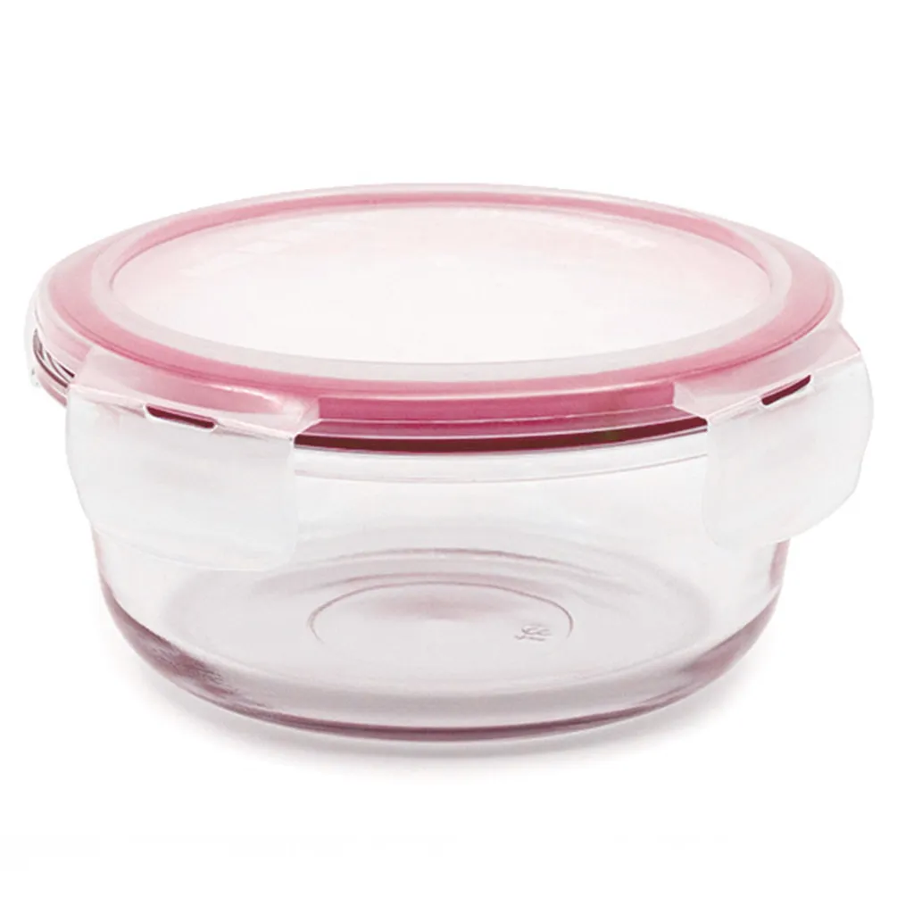 Кутия за съхранение на храни XXL - стъклена, правоъгълна. Капацитет: 2260мл. Цвят: червен