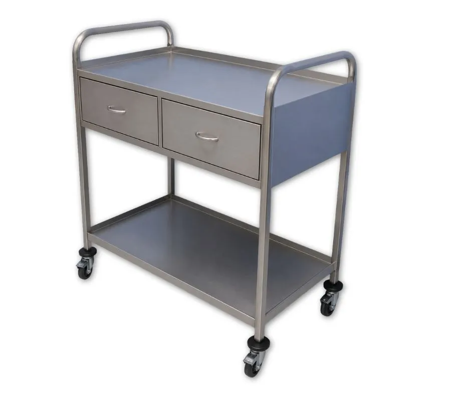 Two-tier anesthesiology trolley.