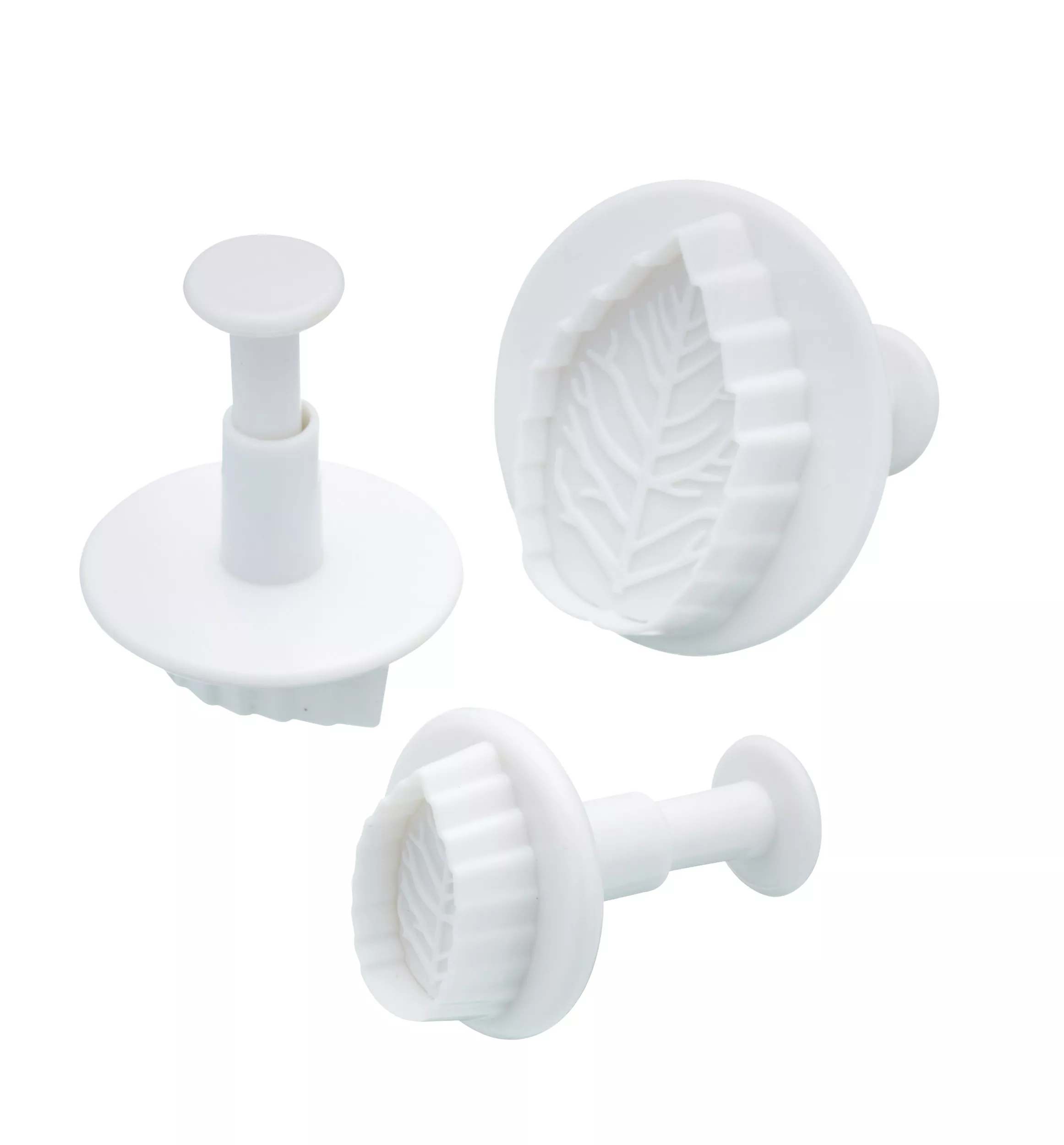 Комплект 3бр. форми за рязане на тесто с избутвач - листа