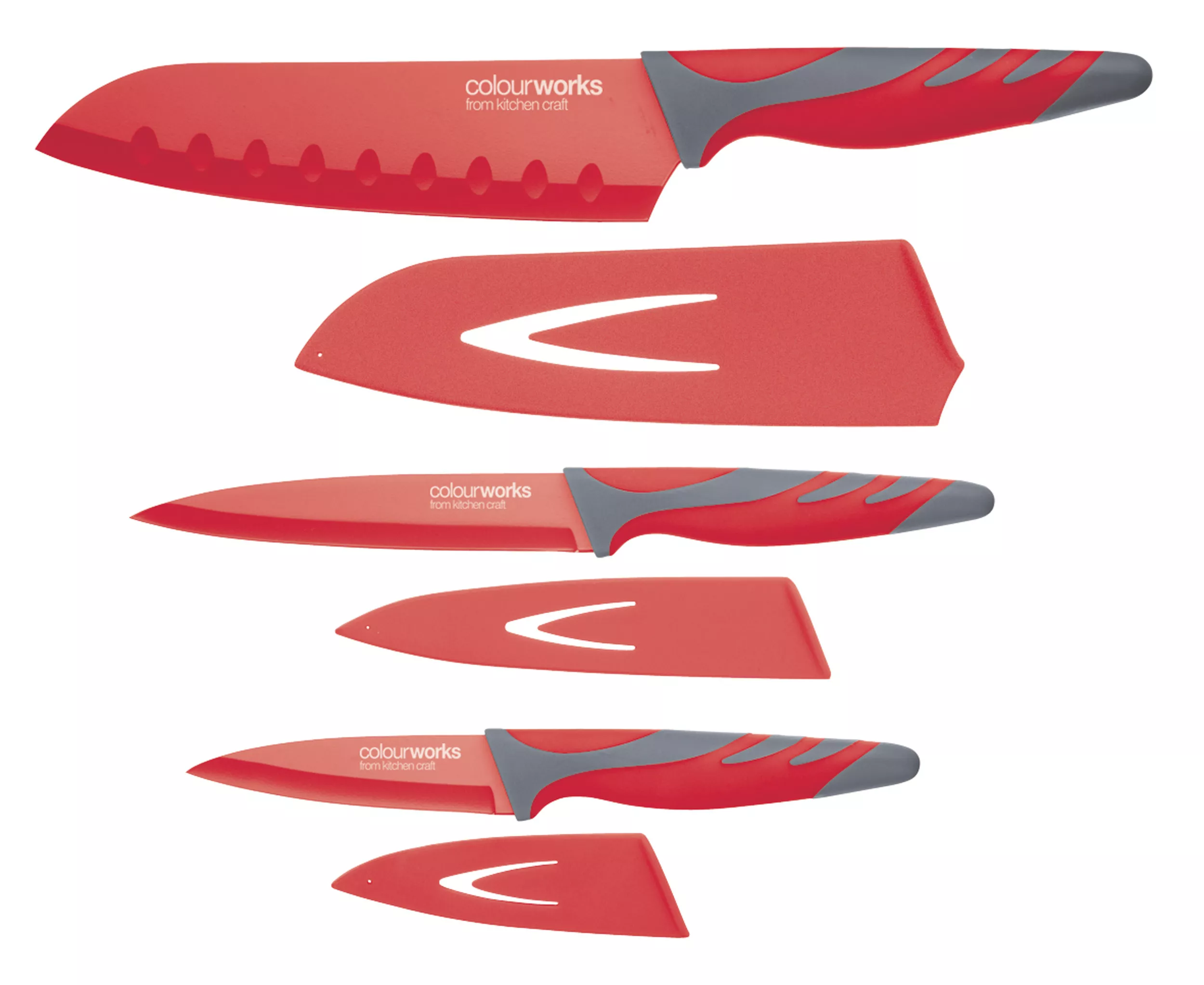 Set 3pc. kitchen knives - red