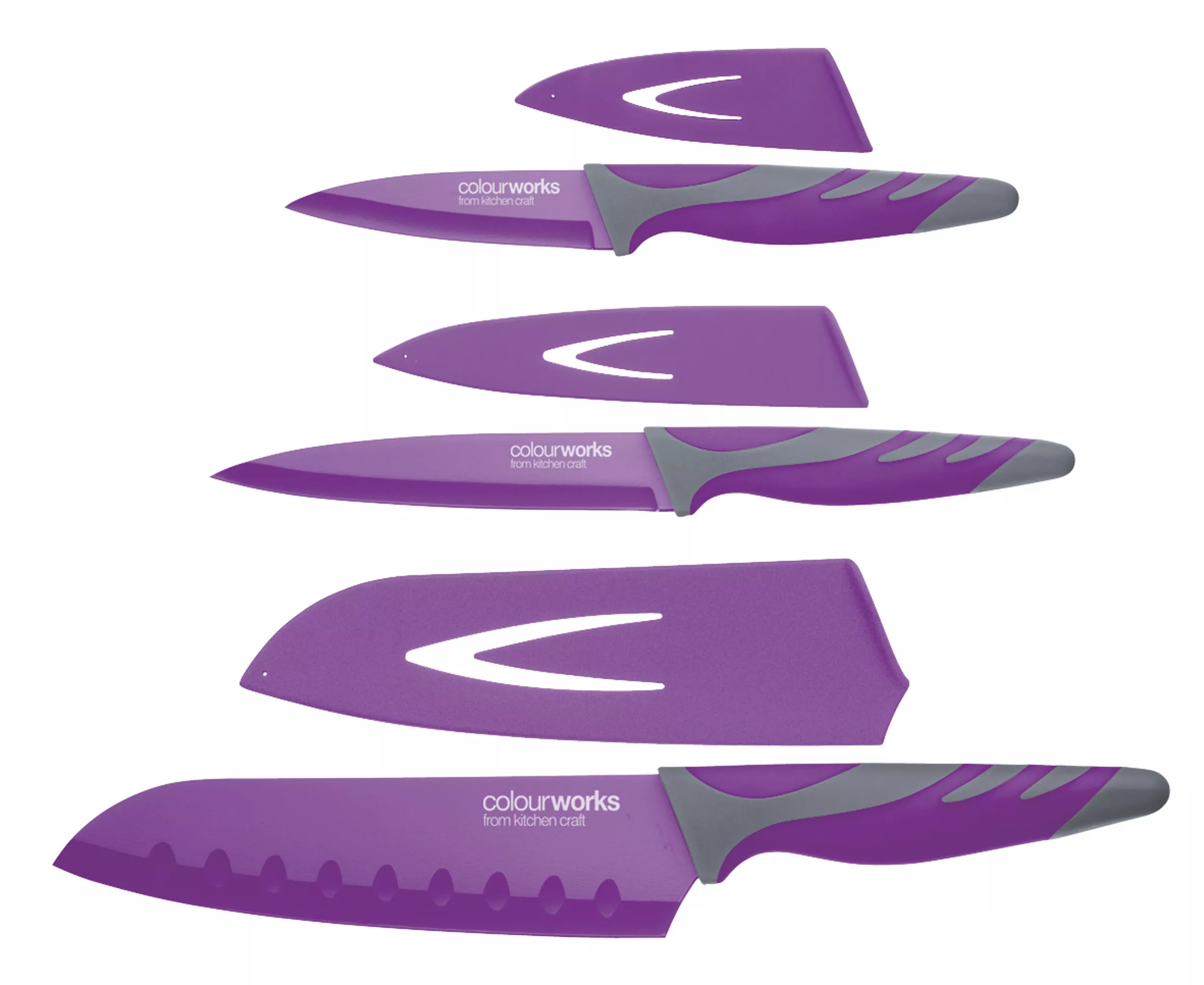 Set 3pc. kitchen knives - purple