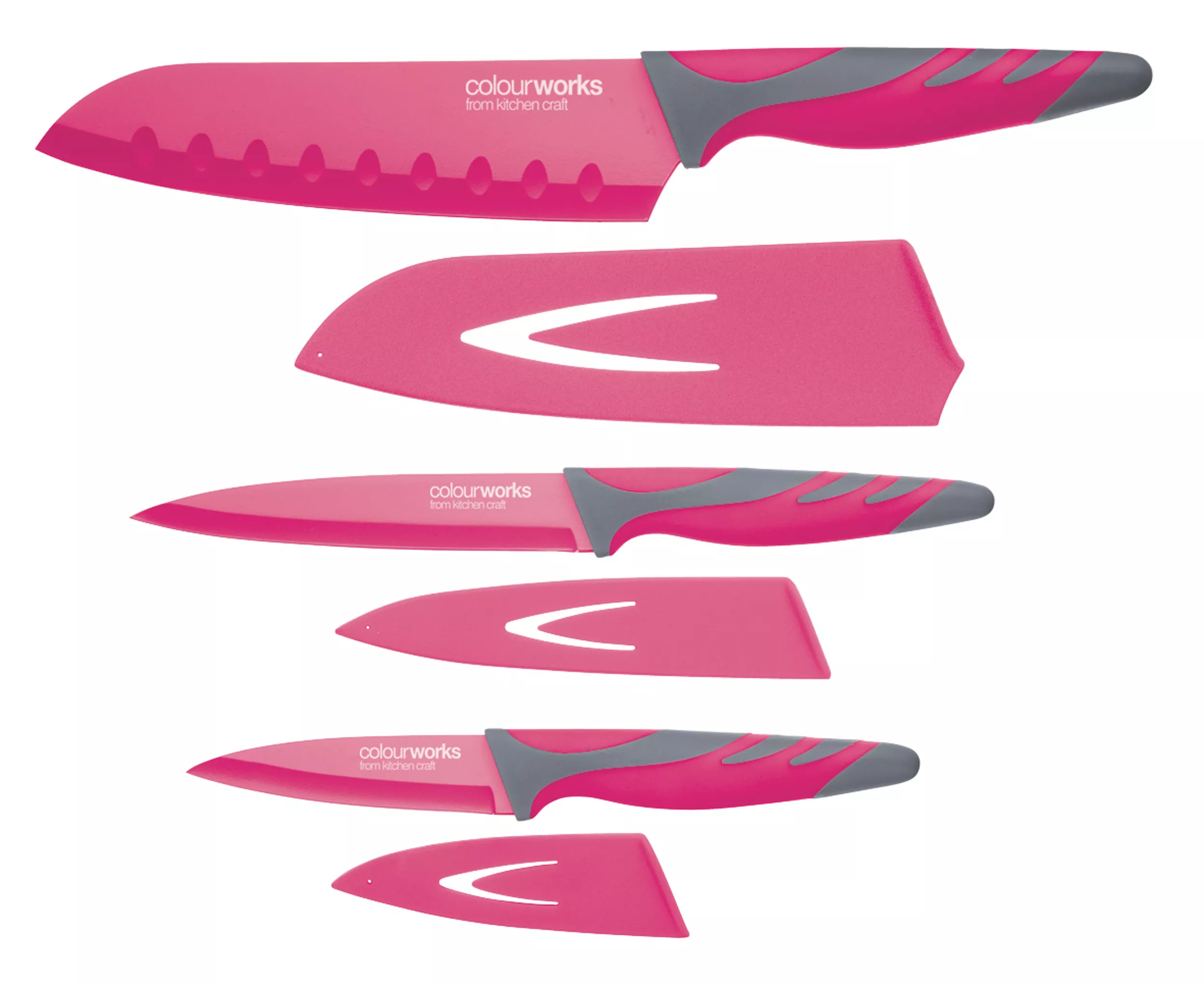 Set 3pc. kitchen knives - pink
