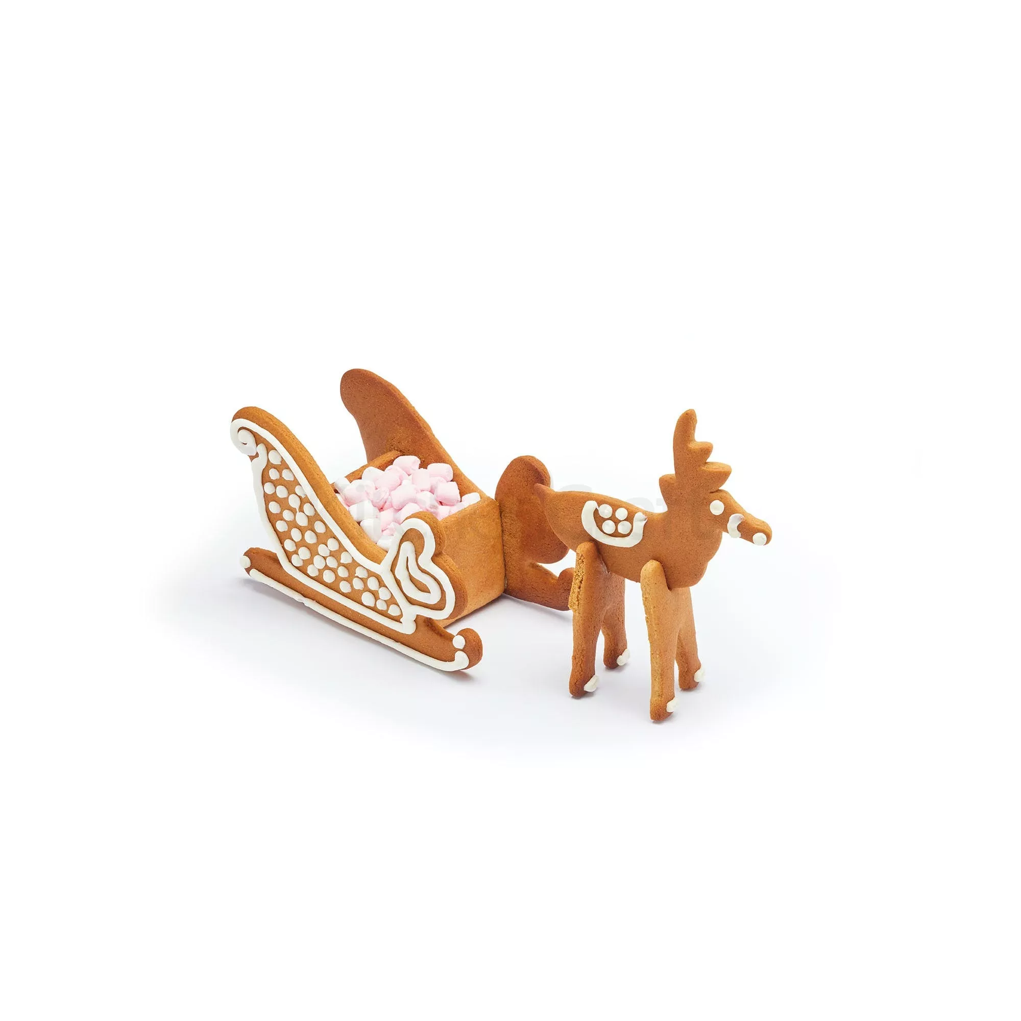 Set 4pc. 3D cookie cutters - sleigh and reindeer