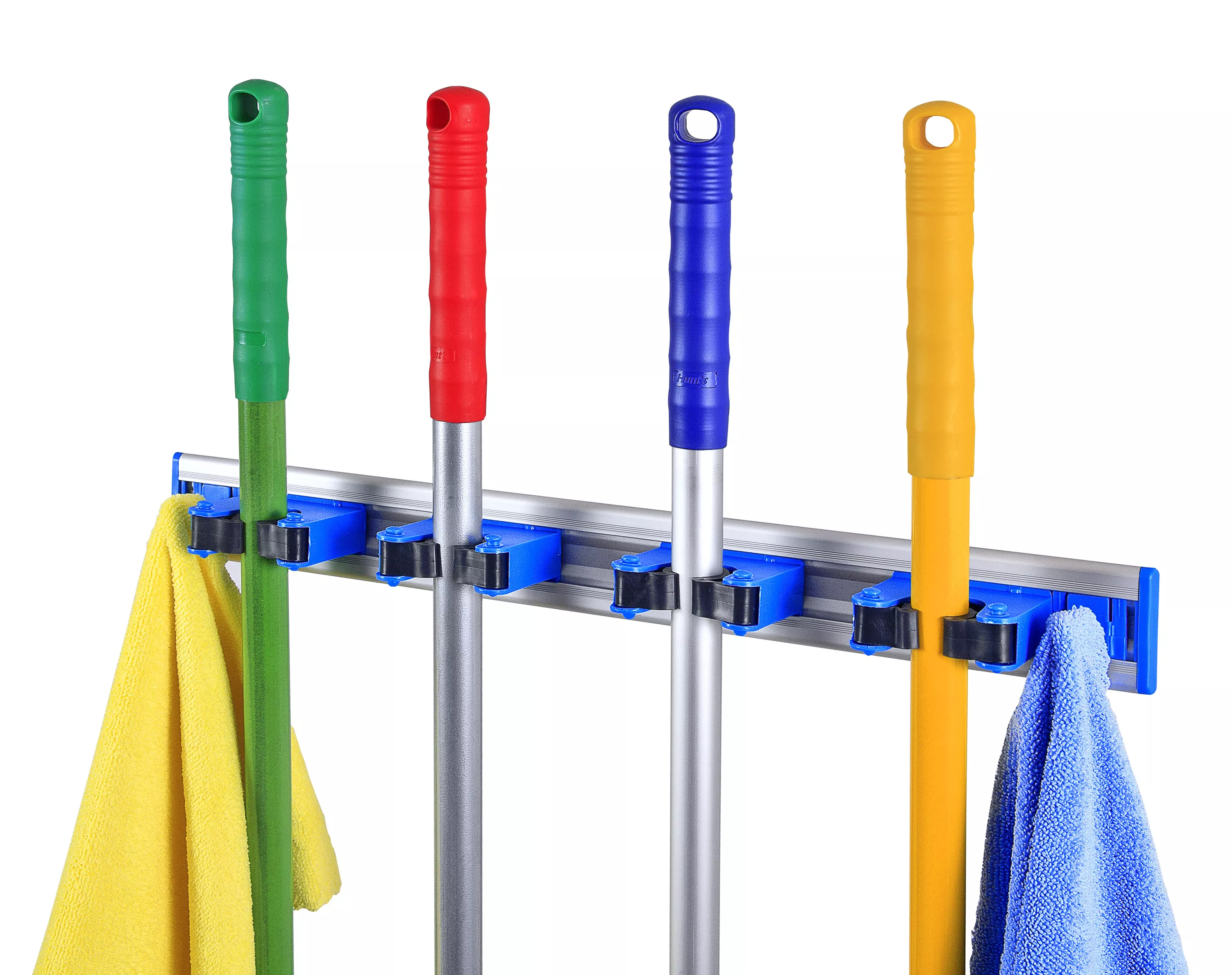 Wall mounted mop clip holder