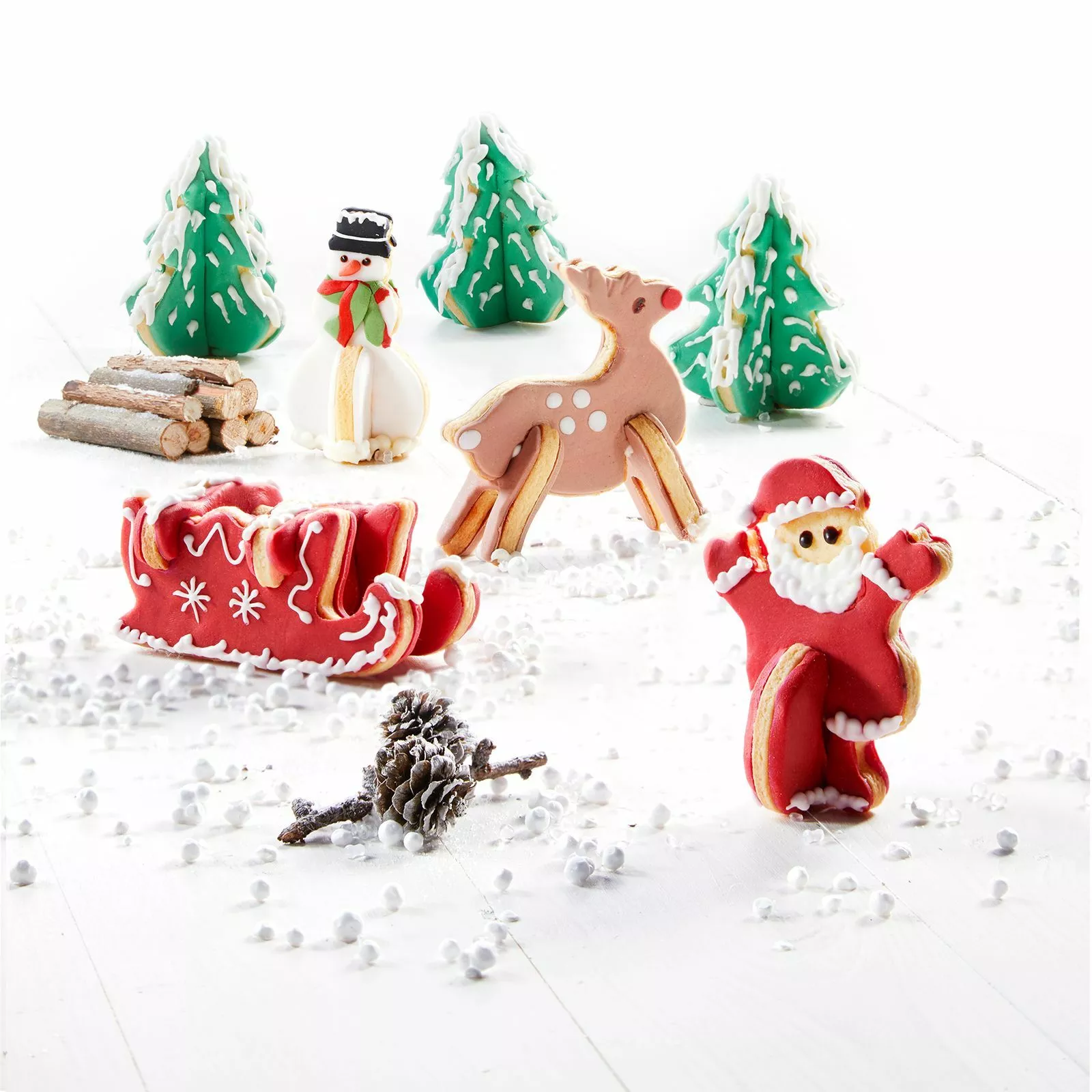 Комплект 9бр. 3D форми за рязане на тесто “Дядо Коледа пристига“