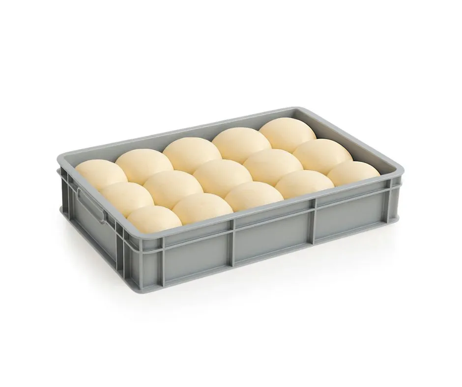 Кутия за тесто за пица 60x40x12см, сива, полипропилен