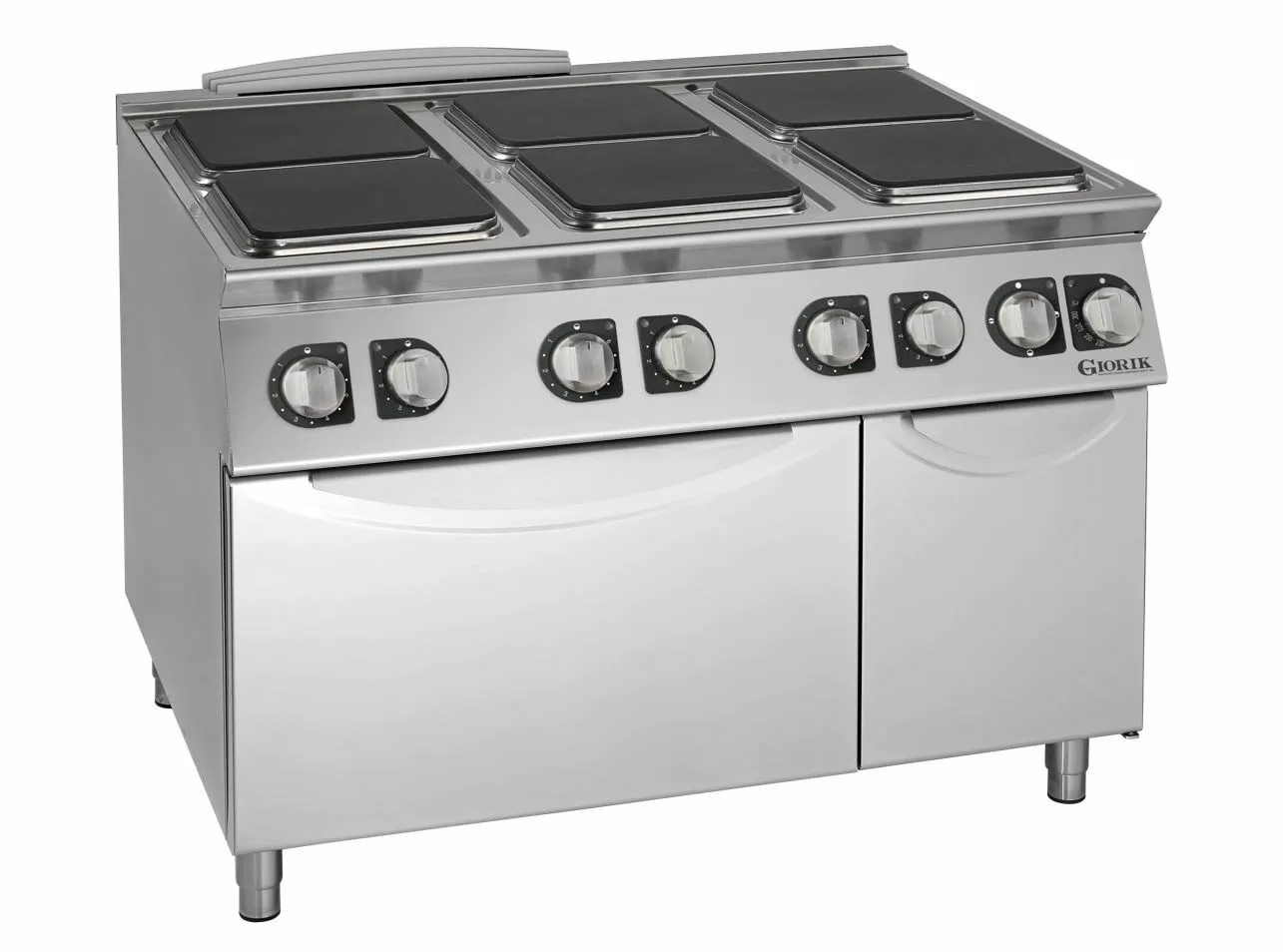 6 Square Plate Electric Hob on Electric Oven and Cabinet