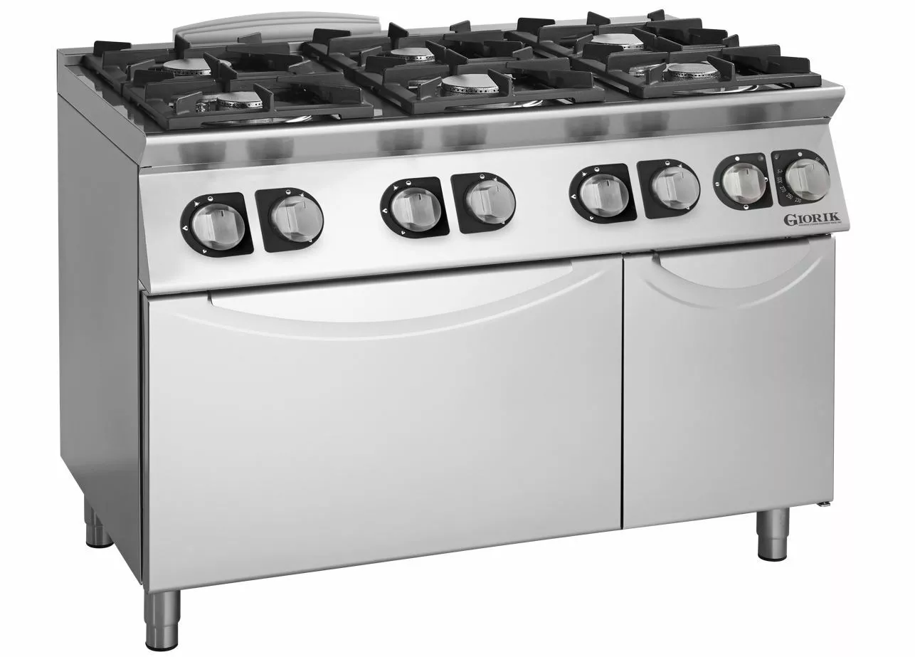 6 Burner Basic Gas Hob on Electric Oven and Cabinet 6 Burner Basic Gas Hob on Electric Oven and Cabinet