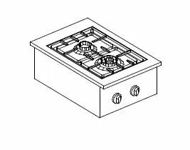 Котлони за вграждане - газ. Две горелки - 9,5kW