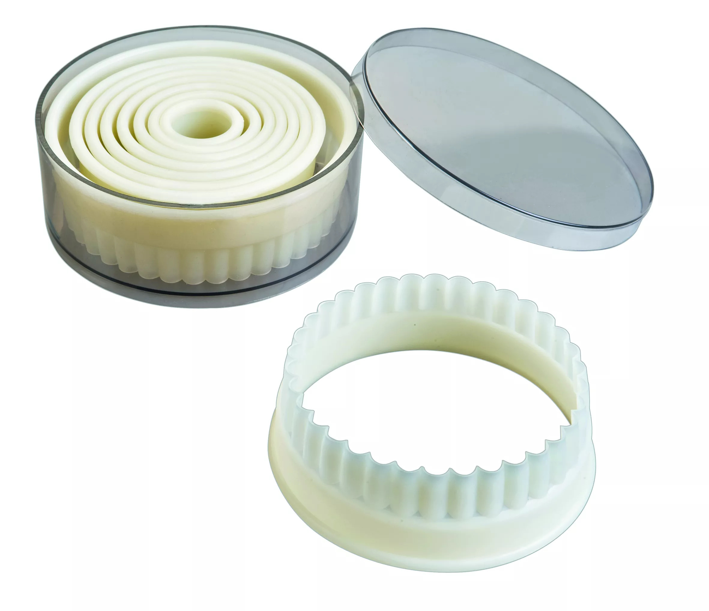 Комплект 9бр. форми за рязане на тесто - кръг, вълнообразни