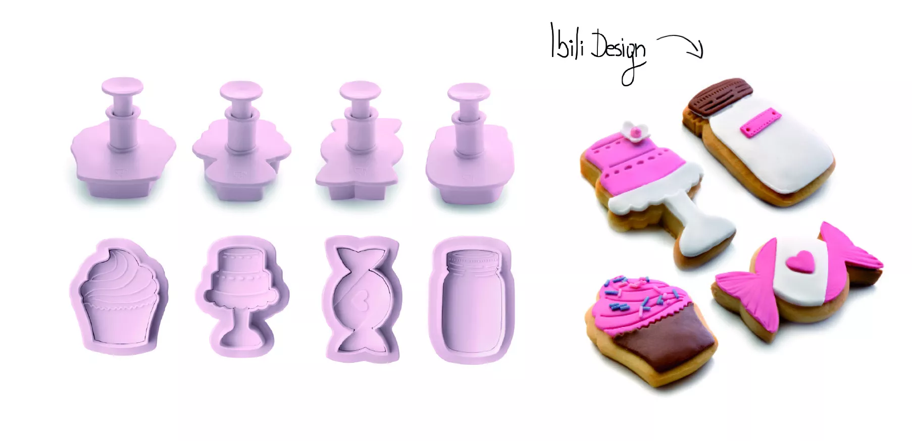 Set 3pc. cutters with ejector - sweet