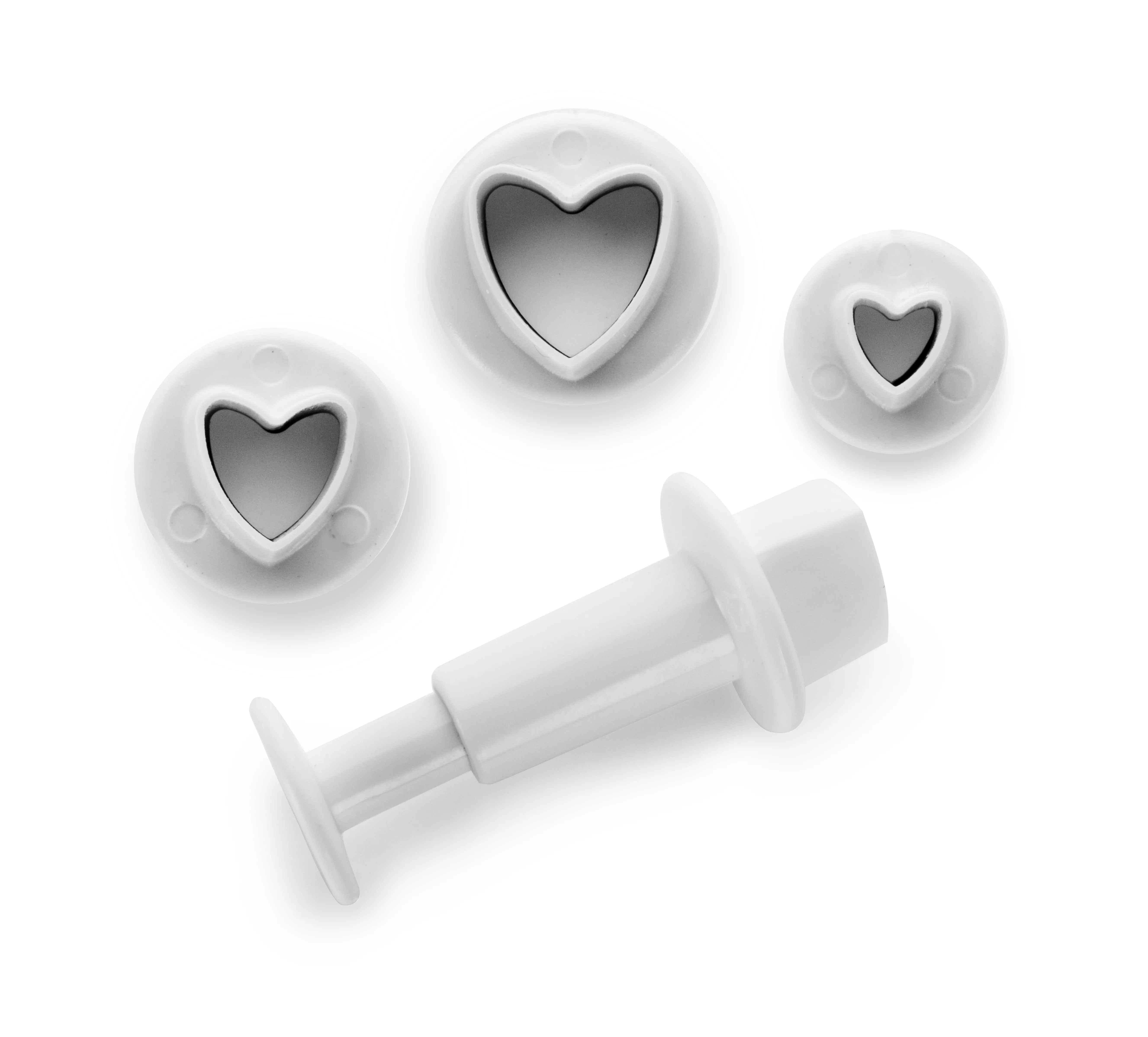 Set 3pc. cutters with ejector - heart