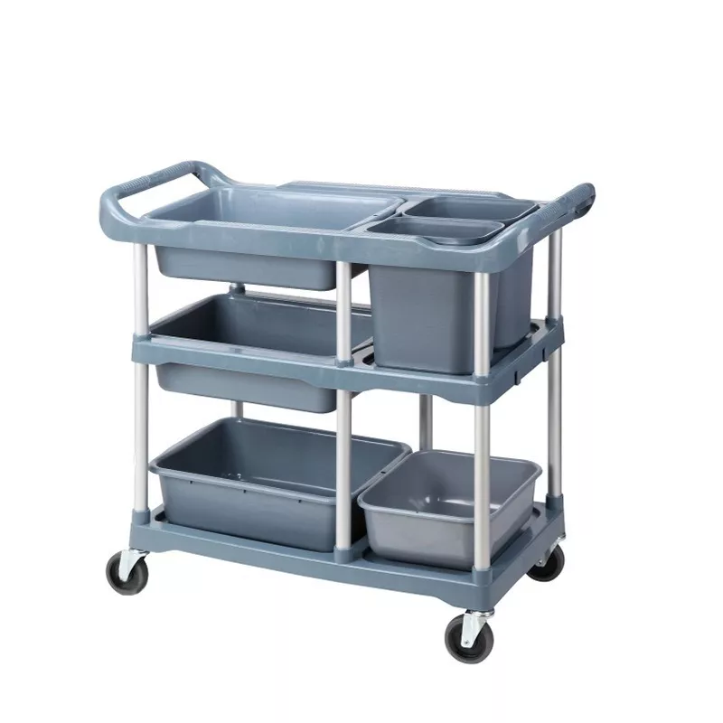 3-tier multifuction cleaning trolley