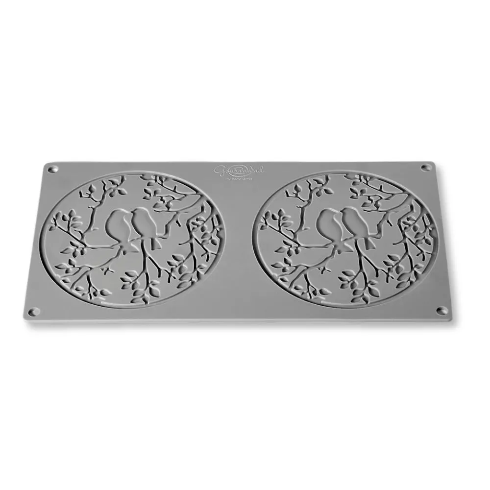 Шaблон за декорация на ястия - птички, силикон. Размер: 14х2см.