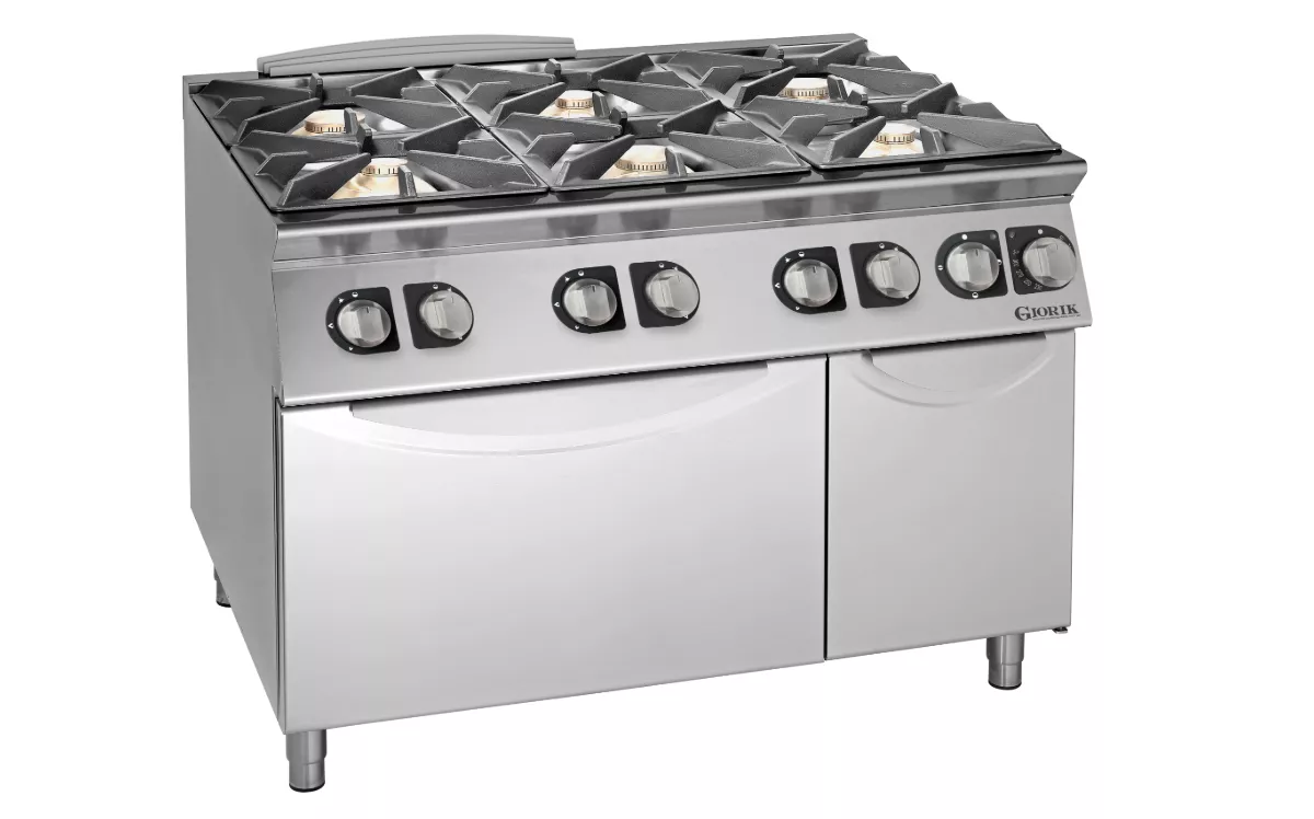 Котлони газ. Шест горелки - 36kW, фурна ток - GN 2/1 Котлони газ. Шест горелки - 36kW, фурна ток - GN 2/1