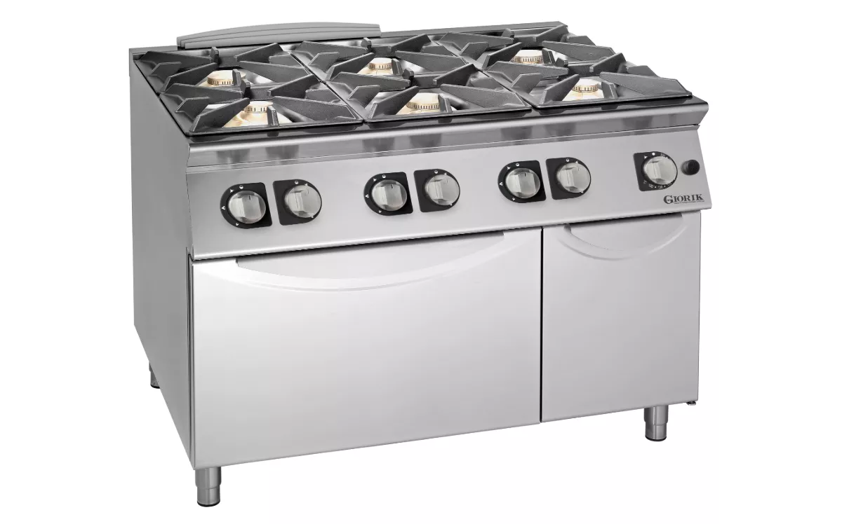 6 BURNER GAS HOB ON GAS OVEN AND CABINET 6 BURNER GAS HOB ON GAS OVEN AND CABINET