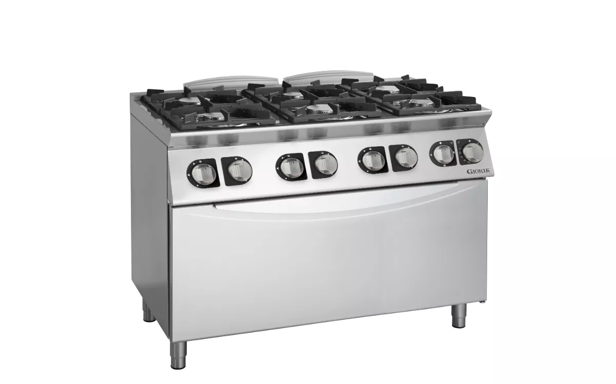 6 BURNER BASIC GAS HOB ON MAXI ELECTIC OVEN