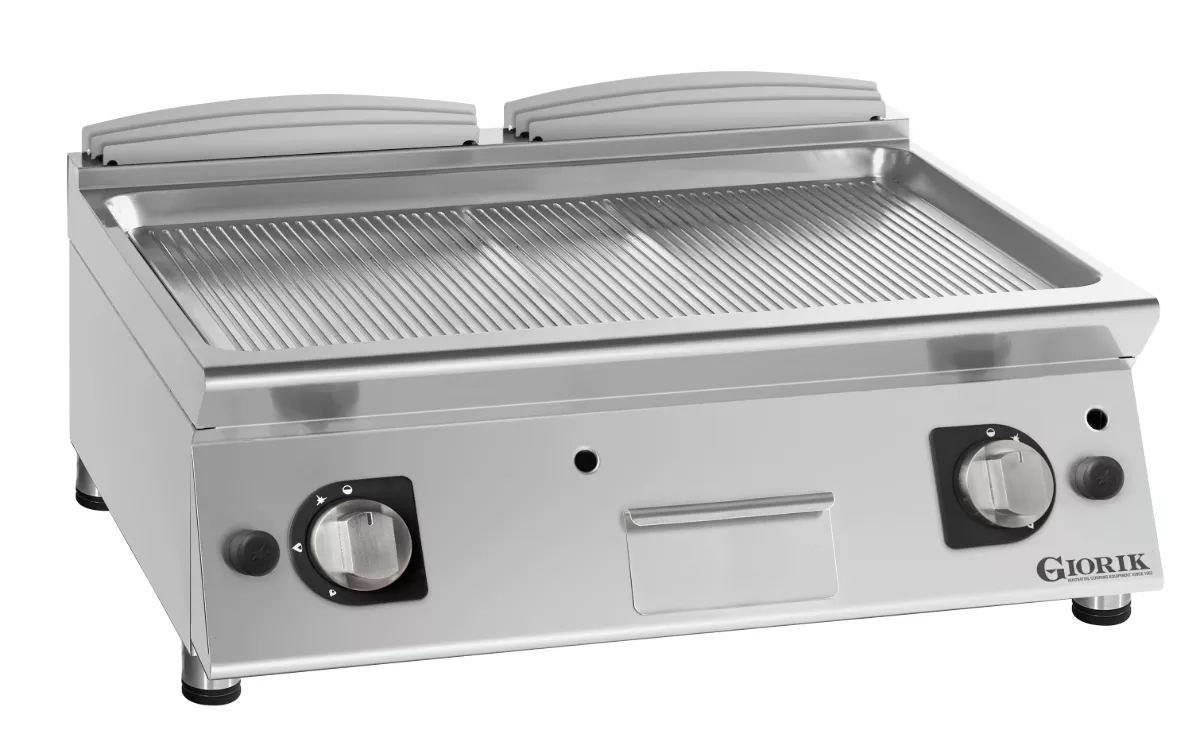 GAS FRY TOP, COUNTERTOP - FULL SURFACE RIBBED SATIN CHROME GRIDDLE GAS FRY TOP, COUNTERTOP - FULL SURFACE RIBBED SATIN CHROME GRIDDLE