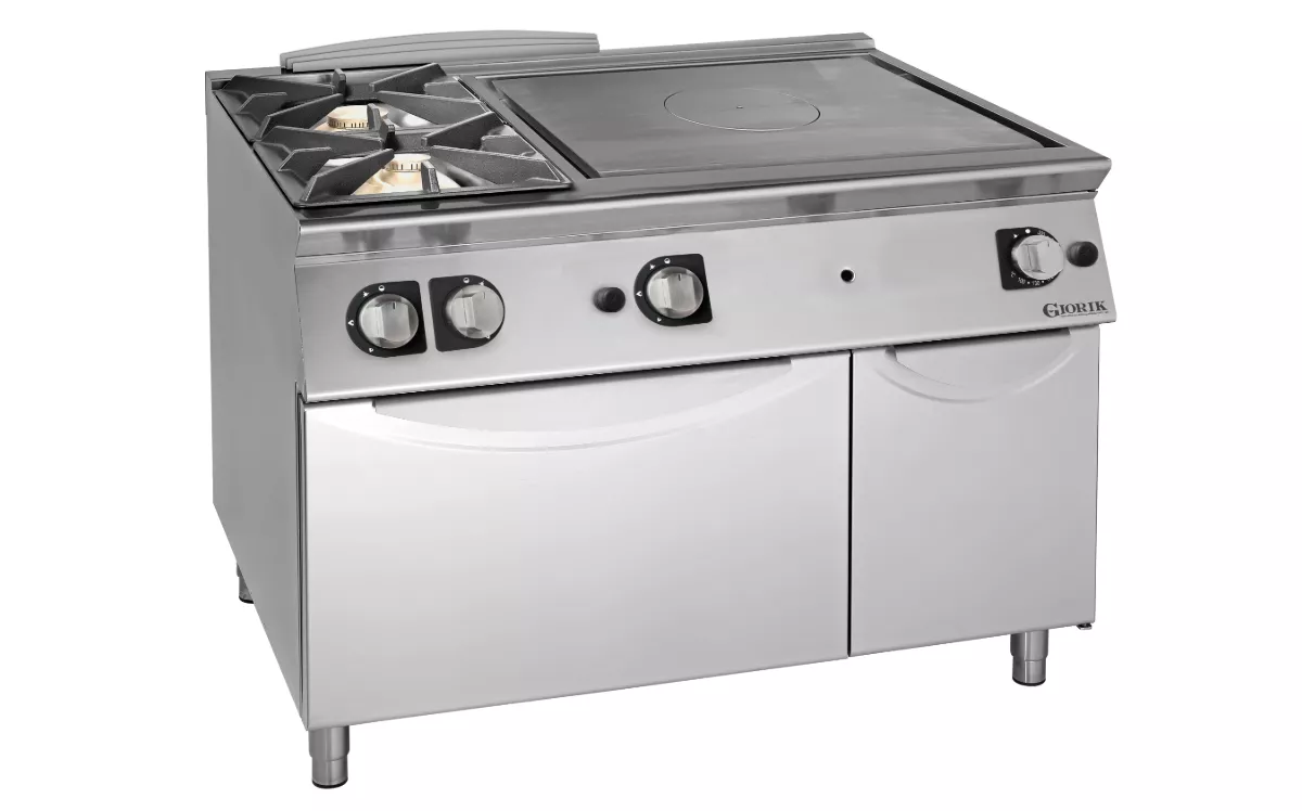 2 burners + gas solid top on gas oven