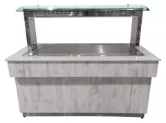Block_table_-_metal_mobile_structure,_Built-in_cooling_table,_made_entirely_of_stainless_sheet_metal_with_a_smooth_surface._-_used_0