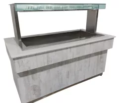Block_table_-_metal_movable_structure,_Heating_bath_in_a_water_bath_entirely_made_of_stainless_sheet_metal_-_4xGN1/1._-_used_0