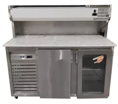Horizontal_refrigerating_table_with_stone_facing_-_for_processing_dough._Complete_with_salad_bar_with_tub_for_7_x_1/4_GN_dishes._-_used_0