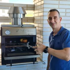 Фурна и барбекю на дървени въглища с падаща отваряема врата Pira 50 LUX_3