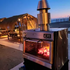 Фурна и барбекю на дървени въглища с падаща отваряема врата Pira 70 LUX_4