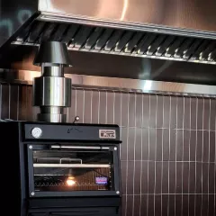 Фурна и барбекю на дървени въглища с падаща отваряема врата PIRA 80 BLACK_3