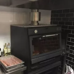 Charcoal oven and barbecue with drop-opening door PIRA 90 BLACK_3