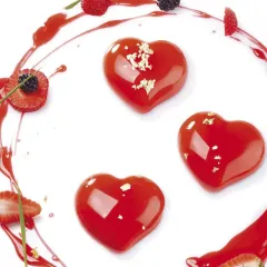 Форма за 12бр. сладки - сърца, силикон. Размер на сладка: 7х6,6х3,8см, капацитет - 100мл._2