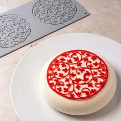 Шaблон за декорация на ястия - градина, силикон. Размер: 14х2см._1